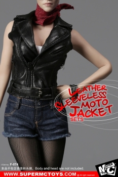1:6 Leather Sleeveless Moto Jacket Sets