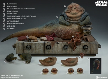 Star Wars Episode VI Actionfigur 1/6 Jabba the Hutt & Throne Deluxe 34 cm