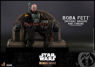 |HOT TOYS - The Mandalorian - Boba Fett (Repaint Armor) and Throne