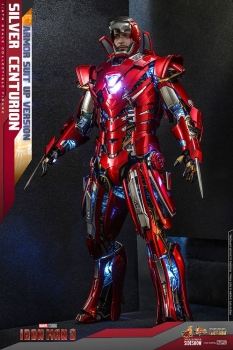 |HOT TOYS - Iron Man 3 - Silver Centurion - (Armor Suit Up Version)