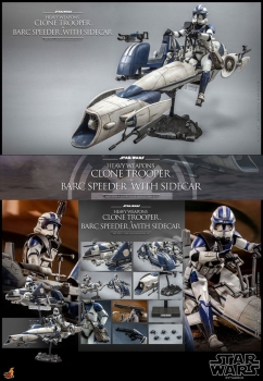 |HOT TOYS - Star Wars -The Clone Wars - 1/6 - Heavy Weapons Clone Trooper & BARC Speeder with Sidecar