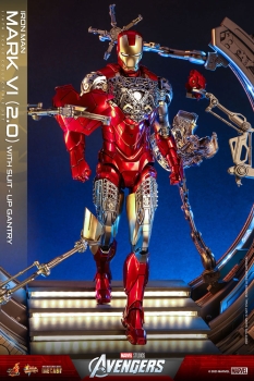 |HOT TOYS - Marvel's The Avengers - Diecast - 1/6 - Iron Man - Mark VI (2.0) mit Suit-Up Gantry