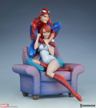 SIDESHOW | Marvel Maquette Spider-Man & Mary Jane by J. Scott Campbell 32 cm