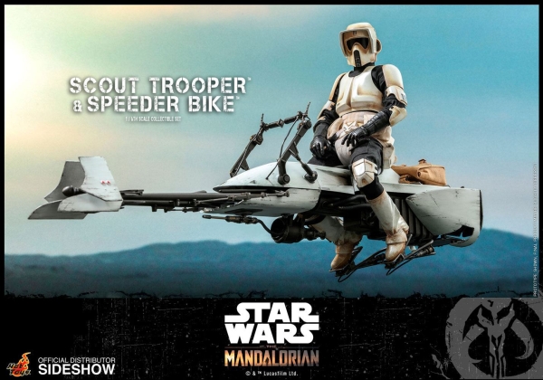 |HOT TOYS - Star Wars - The Mandalorian - Scout Trooper & Speeder Bike