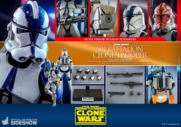 |HOT TOYS - Star Wars The Clone Wars - 501st Battalion Clone Trooper (Deluxe)