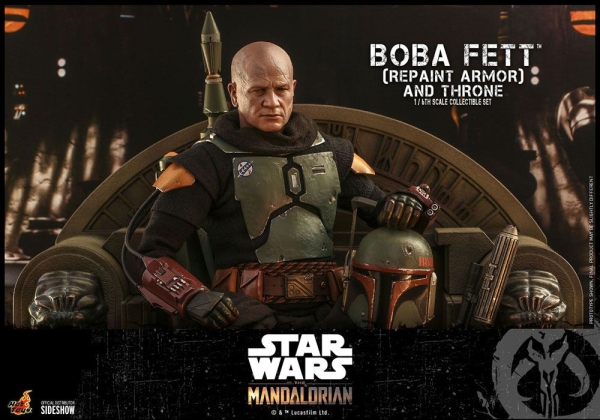 |HOT TOYS - The Mandalorian - Boba Fett (Repaint Armor) and Throne