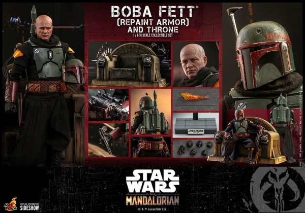 |HOT TOYS - The Mandalorian - Boba Fett (Repaint Armor) and Throne