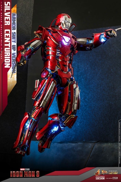 |HOT TOYS - Iron Man 3 - Silver Centurion - (Armor Suit Up Version)