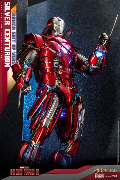 |HOT TOYS - Iron Man 3 - Silver Centurion - (Armor Suit Up Version)