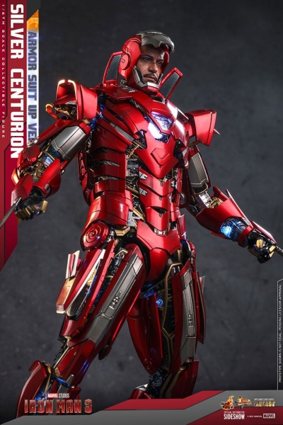 |HOT TOYS - Iron Man 3 - Silver Centurion - (Armor Suit Up Version)
