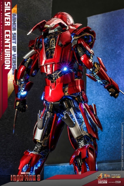 |HOT TOYS - Iron Man 3 - Silver Centurion - (Armor Suit Up Version)
