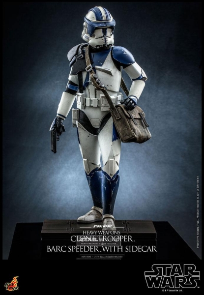 |HOT TOYS - Star Wars -The Clone Wars - 1/6 - Heavy Weapons Clone Trooper & BARC Speeder with Sidecar