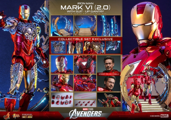 |HOT TOYS - Marvel's The Avengers - Diecast - 1/6 - Iron Man - Mark VI (2.0) mit Suit-Up Gantry